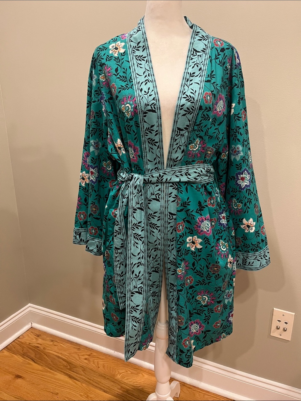 Knox Rose Green Floral Kimono